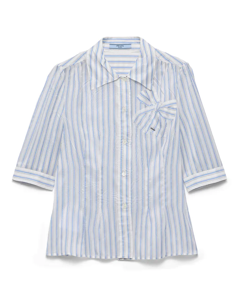 Prada Gestreiftes Hemd, Damen, Saphirblau, Größe Saphirblau