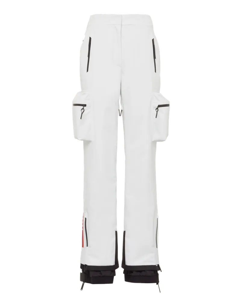 Prada Skihose aus Popeline-Verbundgewebe Kalkweiss