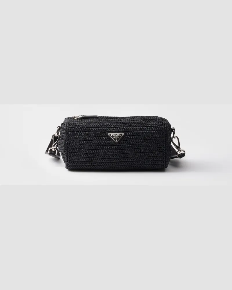 Prada Gehäkelte Schultertasche Schwarz