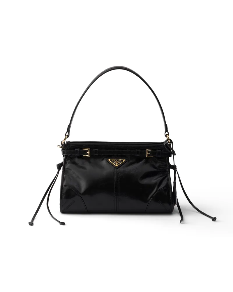 Prada Kleine  Bonnie Handtasche Aus Leder, Damen, Schwarz Schwarz