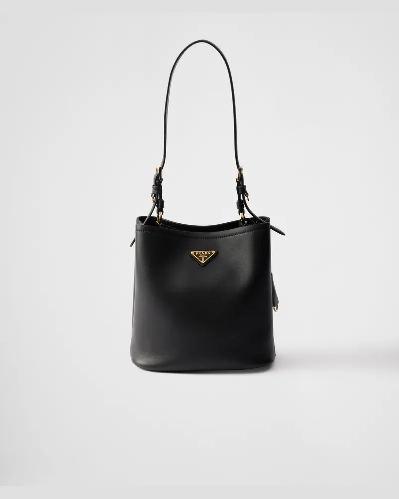 Prada Mittelgroße Tasche aus Leder Schwarz