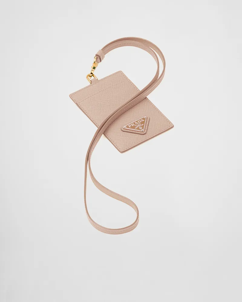 Prada Ausweisetui aus Saffiano Leder Puderrosa