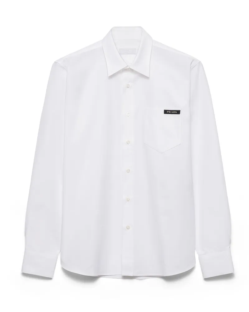 Prada Hemd Aus Baumwolle, Herren, Weiss, Größe Weiss