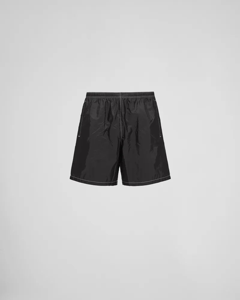 Prada Badehose aus Re-Nylon Schwarz