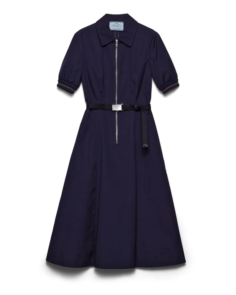 Prada Kleid Aus Popeline, Damen, Blau, Größe Blau
