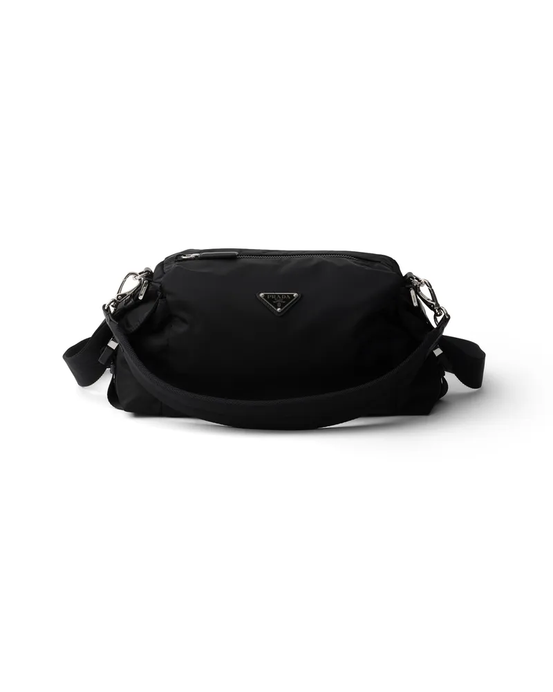 Prada Explore Tasche Aus Re-nylon Und Leder , Herren, Schwarz Schwarz
