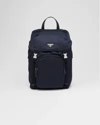 Prada Rucksack aus Re-Nylon und Saffiano-Leder Blau