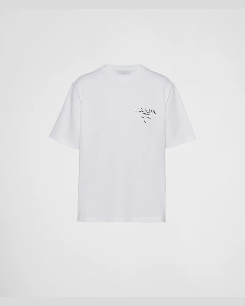 Prada T-Shirt aus Baumwolle Weiss
