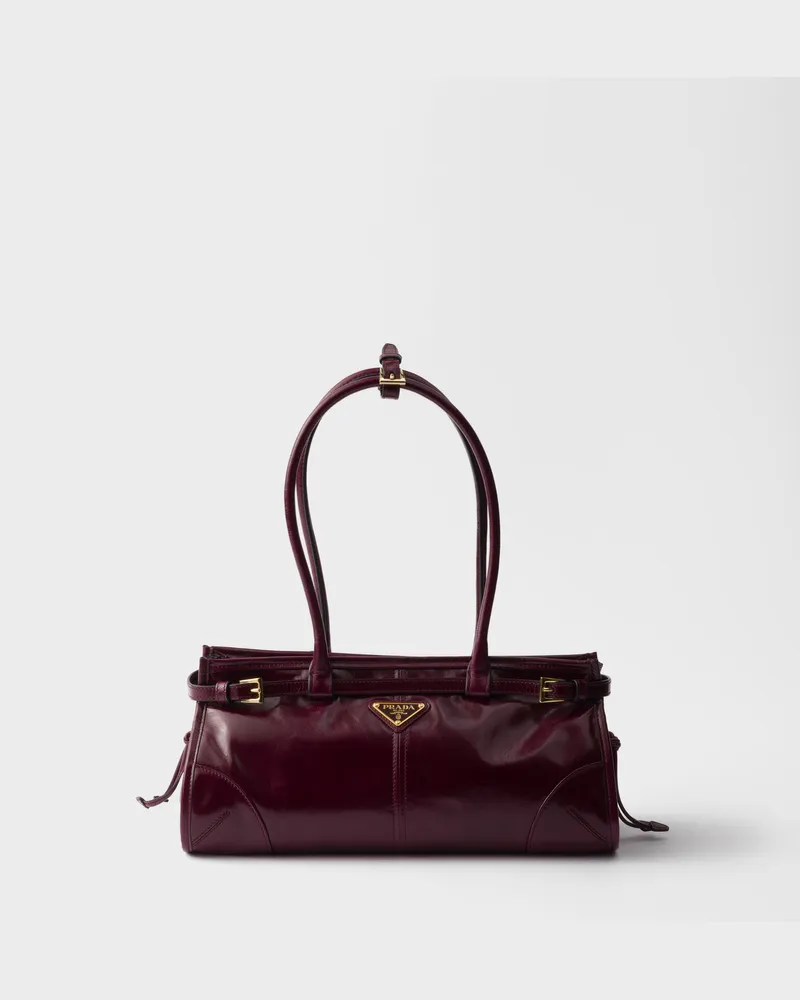 Prada Bonnie Mittelgroße Handtasche aus Leder Burgunder