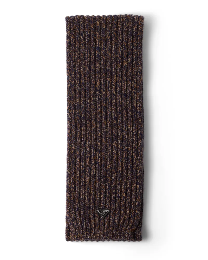 Prada Schal Aus Wolle Und Kaschmir, Herren, Marineblau/rost Marineblau