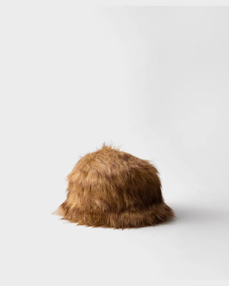 Prada Fischerhut aus Stoff Honig