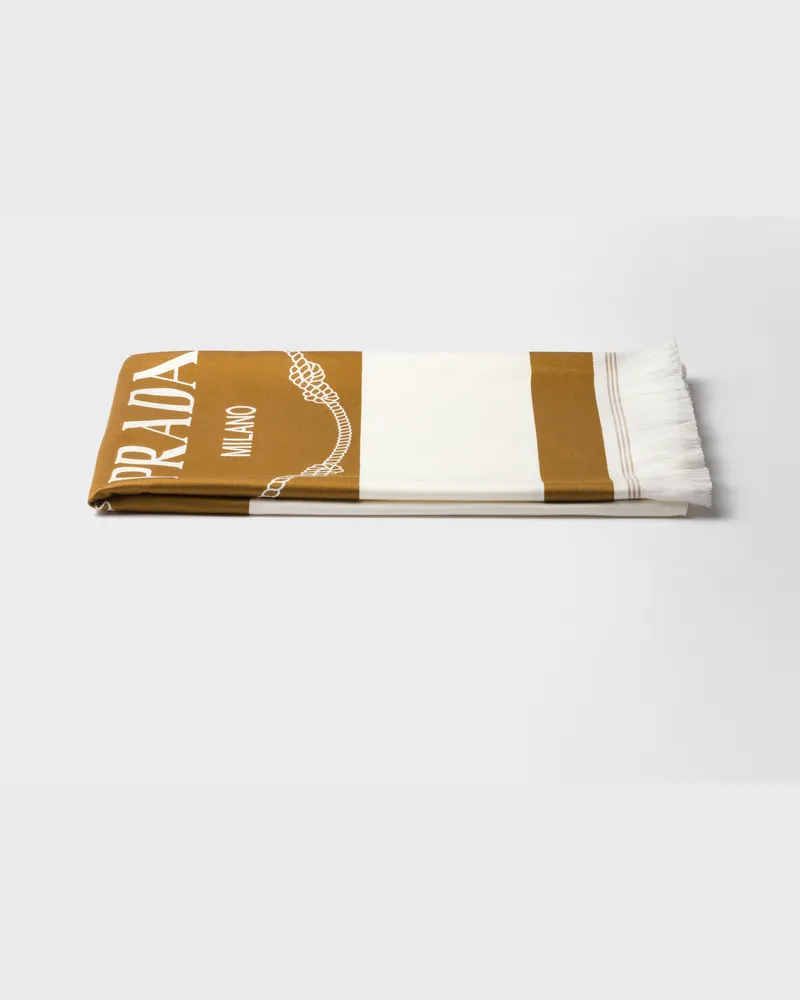 Prada Baumwoll-Strandtuch Weiß
