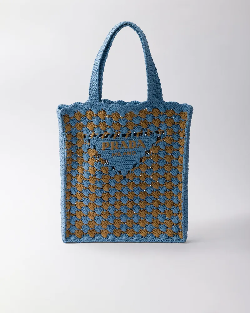 Prada Gehäkelte Tote Bag Blassblau
