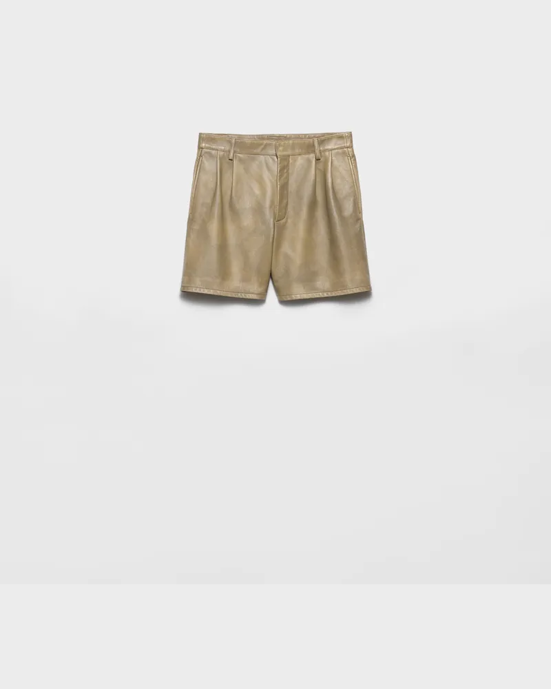 Prada Bermudas aus Nappa-Leder Beige