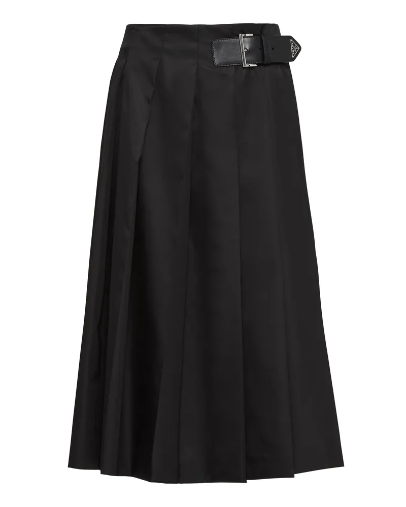 Prada Faltenrock Aus Re-nylon, Damen, Schwarz, Größe Schwarz