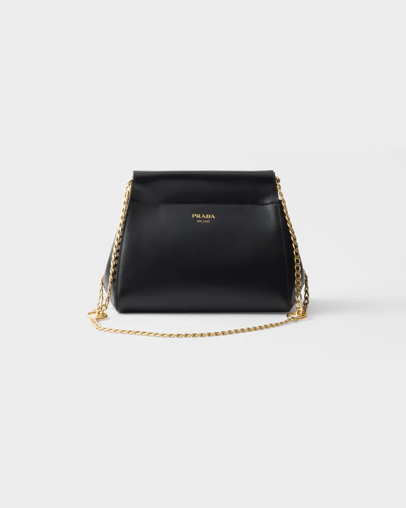 Prada Enchaîné Mini Bag aus Leder Schwarz