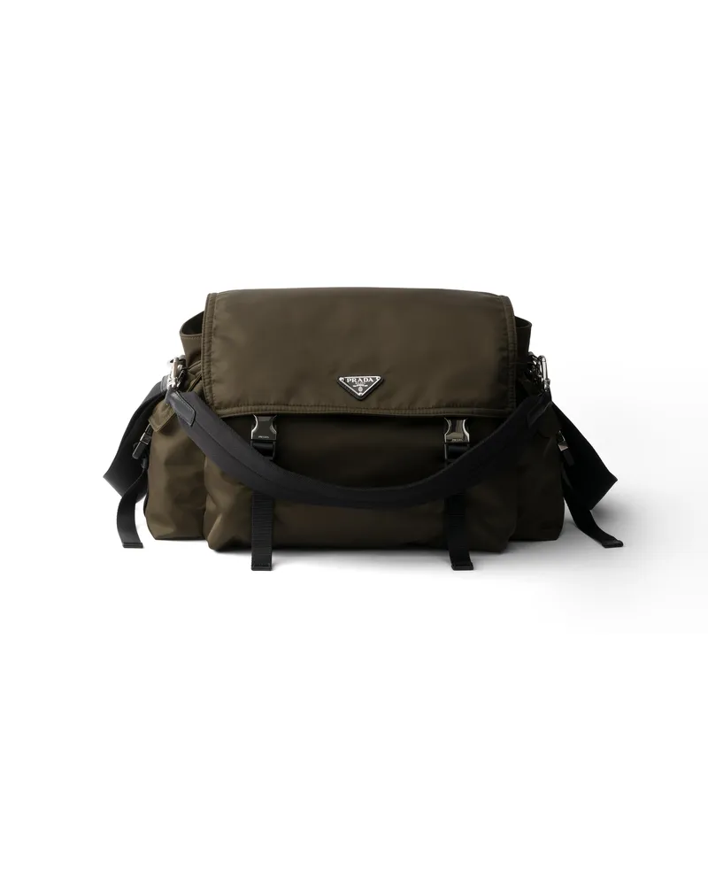 Prada Explore Tasche Aus Re-nylon Und Leder, Herren, Waldgrün Waldgrün