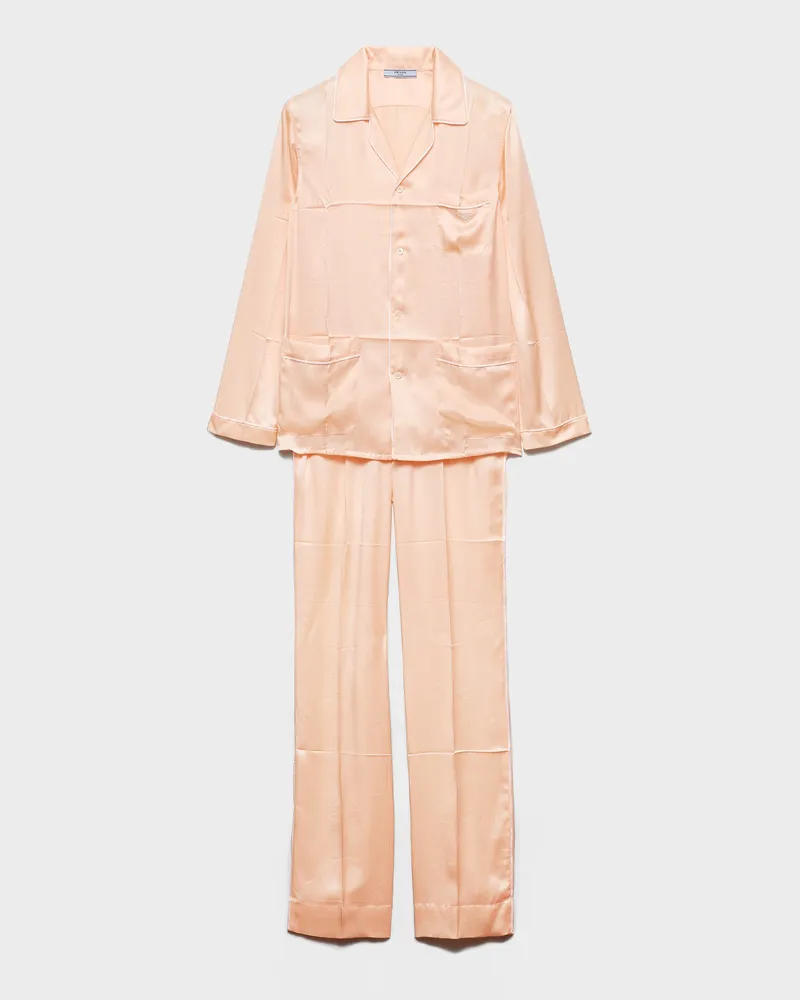 Prada Pyjama aus Satin im Vintage-Look Pfirsich