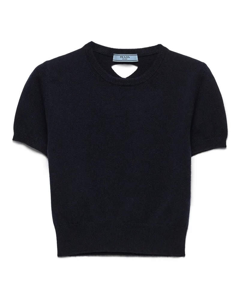 Prada Rundhalspullover Aus Kaschmir, Damen, Blau, Größe Blau
