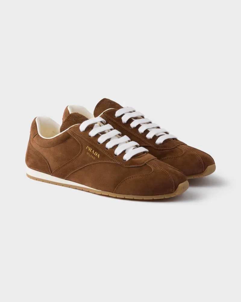 Prada Sneaker aus Wildleder Kakaobraun