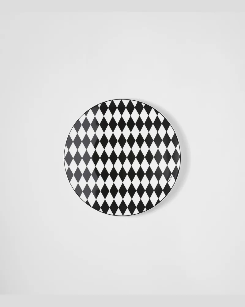 Prada Platzteller aus Porzellan – Checkerboard Weiss