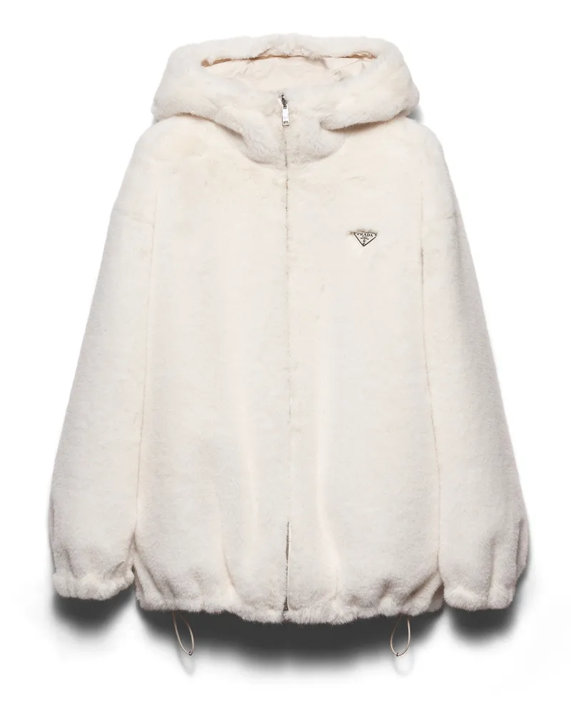 Prada Wendbare Aspen Jacke, Damen, Weiss, Größe Weiss