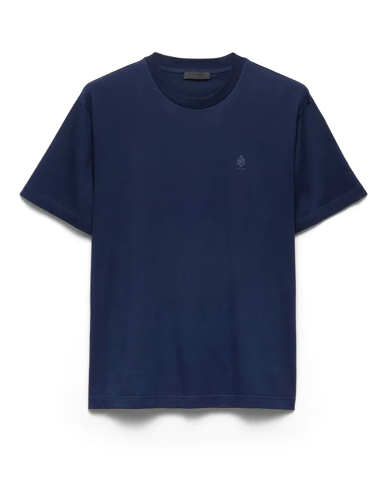 Prada T-shirt Aus Baumwolle, Herren, Marineblau, Größe Marineblau