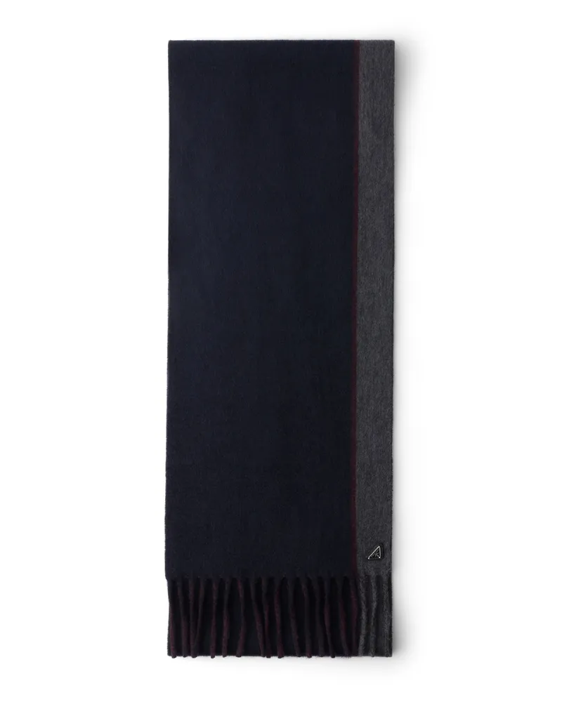 Prada Schal Aus Kaschmir Und Wolle, Herren, Blau/burgunderrot Blau