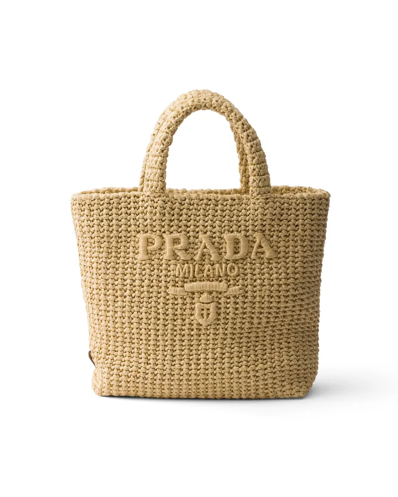 Prada Kleine Gehäkelte Tote Bag, Damen, Hellbraun Hellbraun