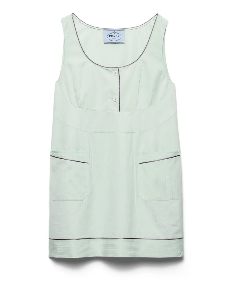 Prada Minikleid Aus Baumwolle, Damen, Aqua, Größe Aqua