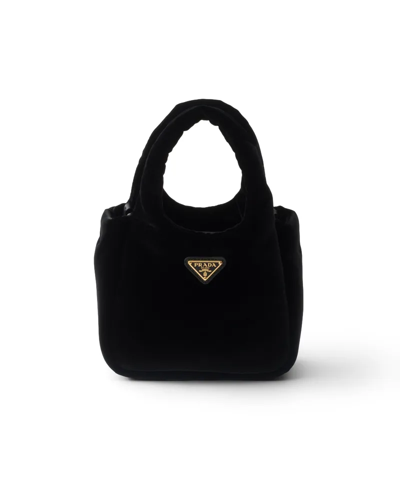 Prada Gepolsterte Mini-handtasche Aus Samt, Damen, Schwarz Schwarz