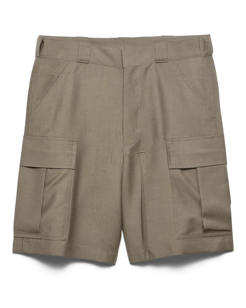 Prada Bermudas Aus Mohair Und Wolle, Herren, Militärgrün, Größe Militärgrün