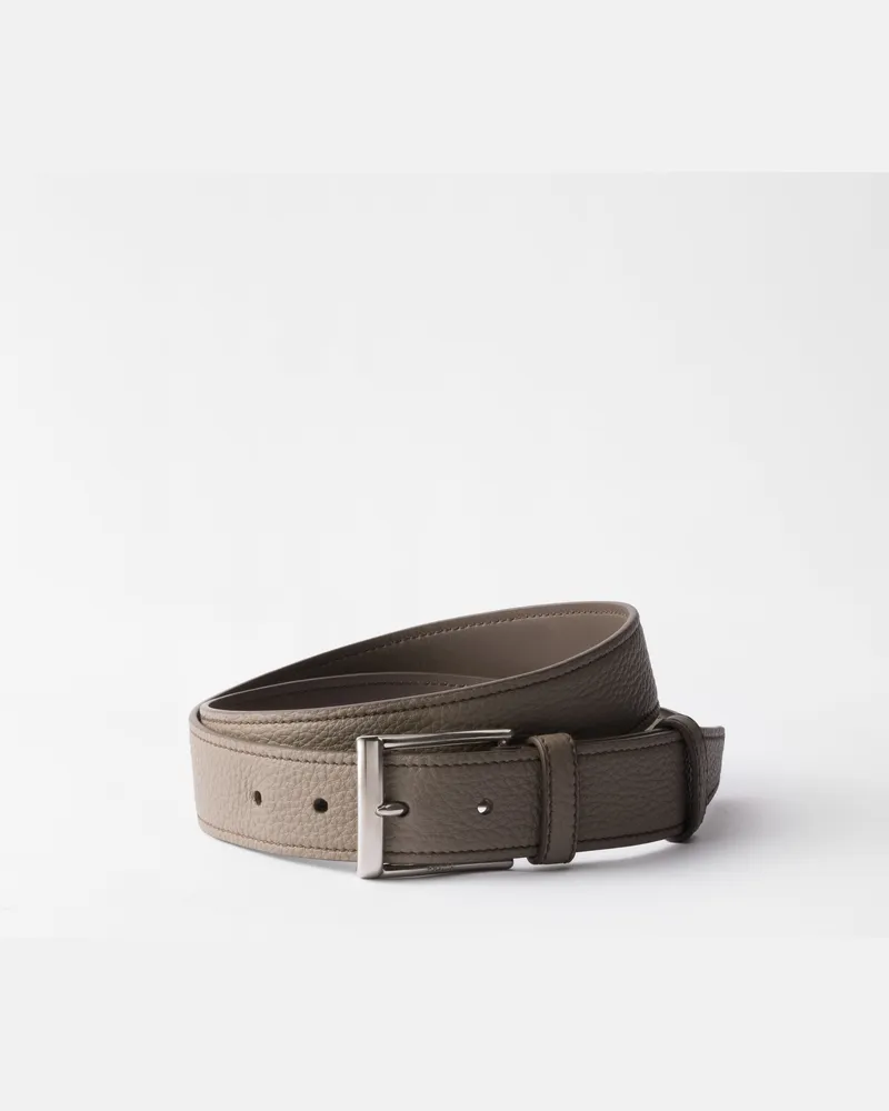Prada Ledergürtel Bambusgrau