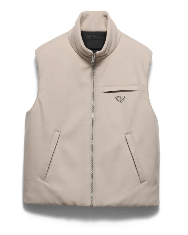 Prada Daunenweste Aus Kaschmir, Herren, Albino/weiss, Größe Albino