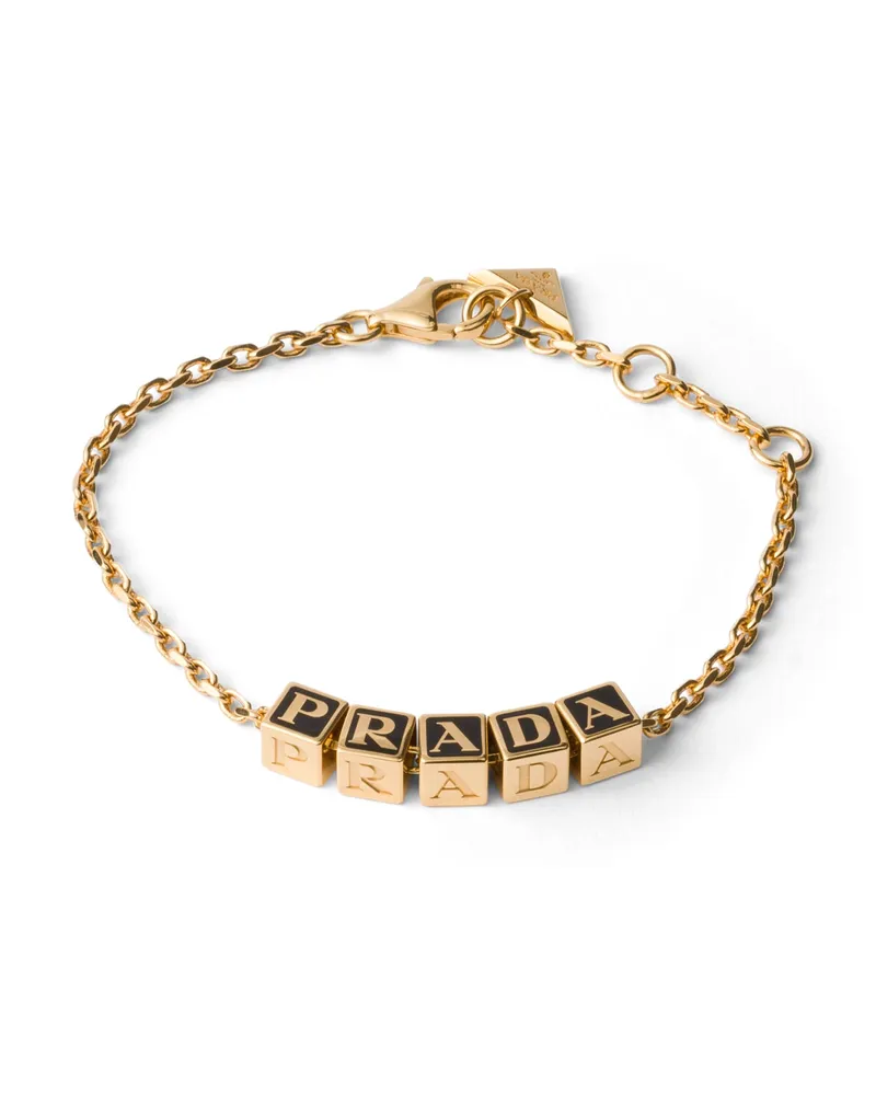 Prada Armband Aus Metall, Damen, Gold/schwarz Gold