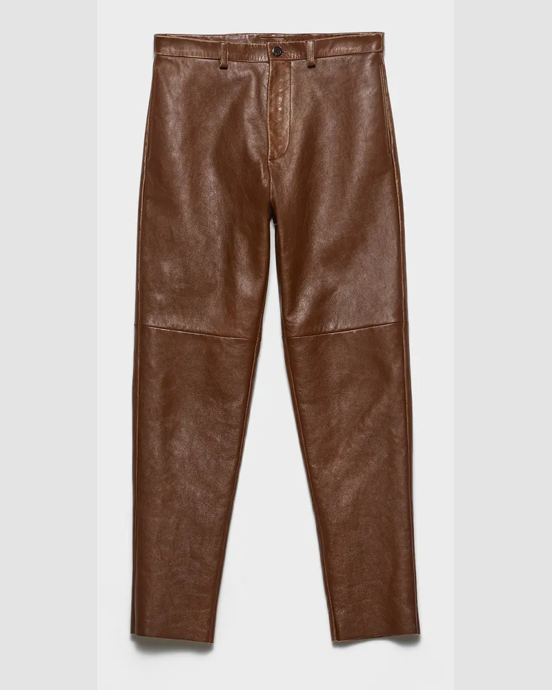 Prada Hose aus Nappa-Leder Brandy