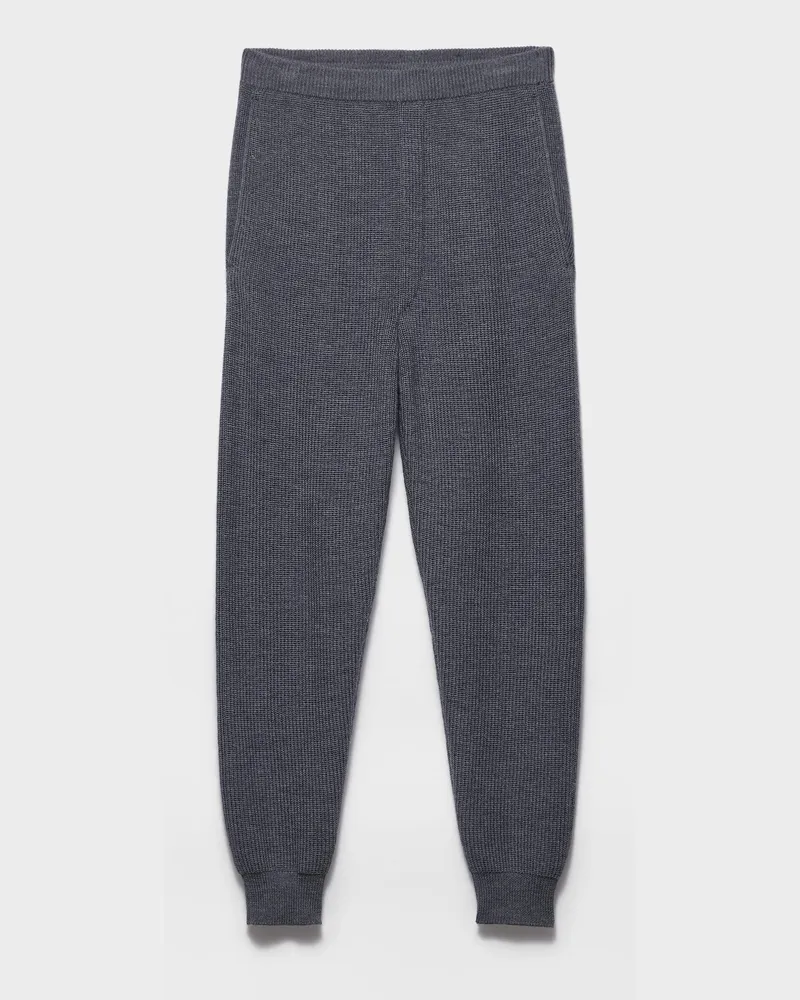 Prada Jogginghose aus Wolle Schiefergrau