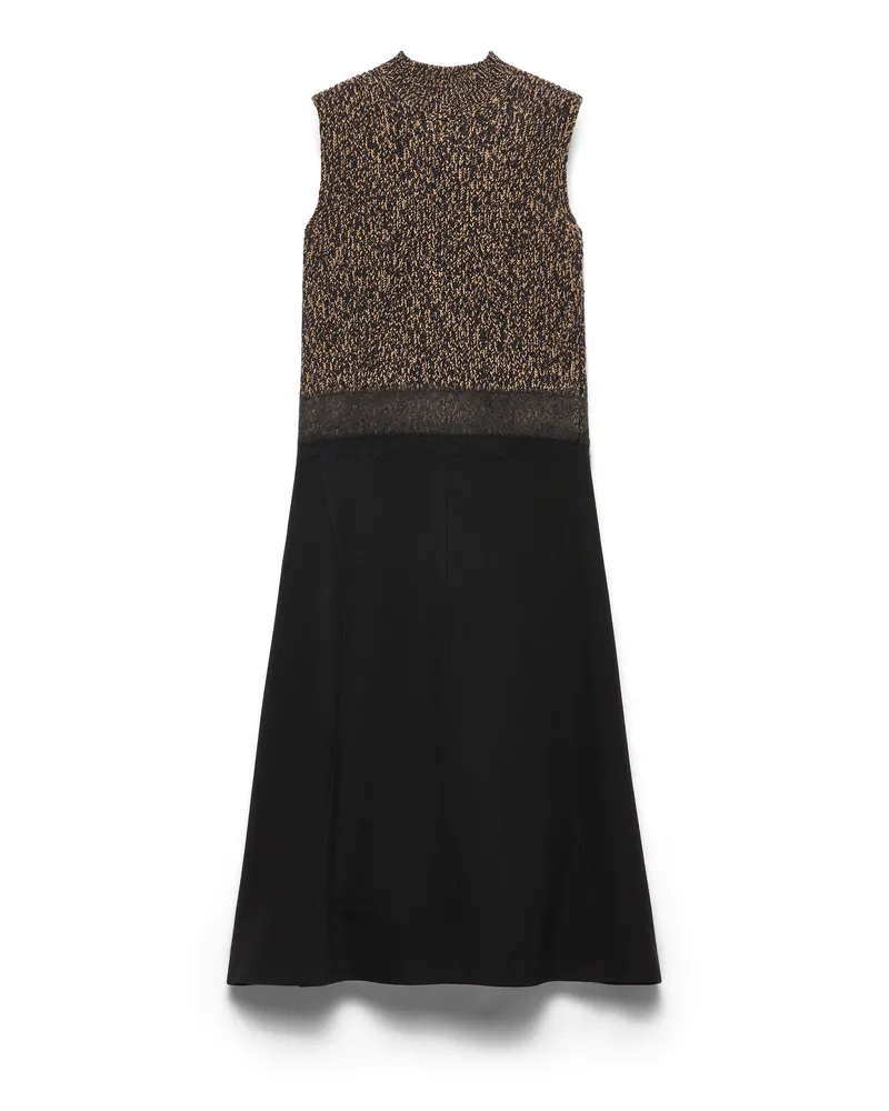 Prada Kleid Aus Shetlandwolle Und Kaschmir, Damen, Schwarz, Größe Schwarz