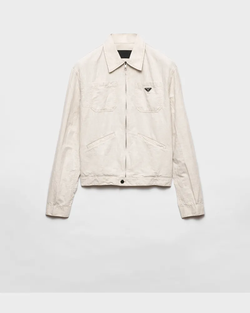 Prada Blousonjacke aus Chambray Natur