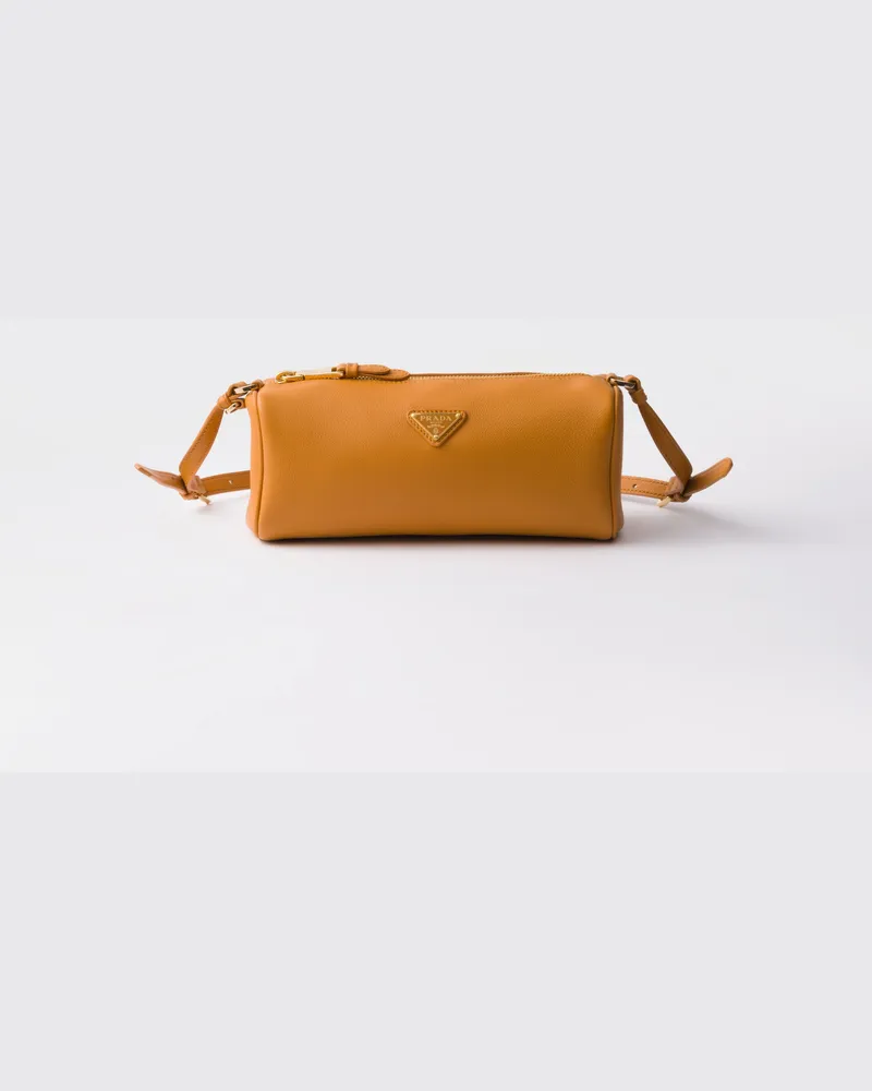 Prada Pouch aus Leder Bernstein