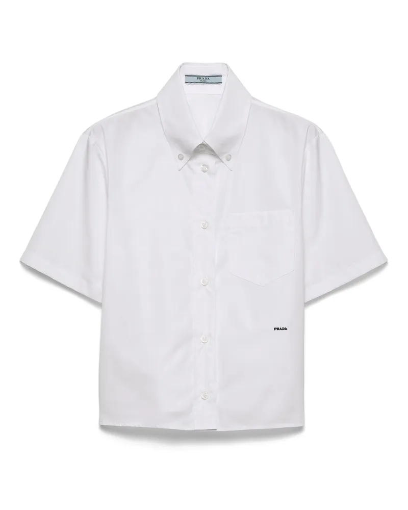 Prada Hemd Aus Popeline, Damen, Weiss, Größe Weiss