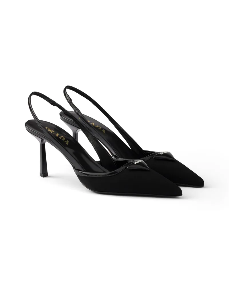 Prada Slingback-pumps Aus Stoff, Damen, Schwarz, Größe Schwarz