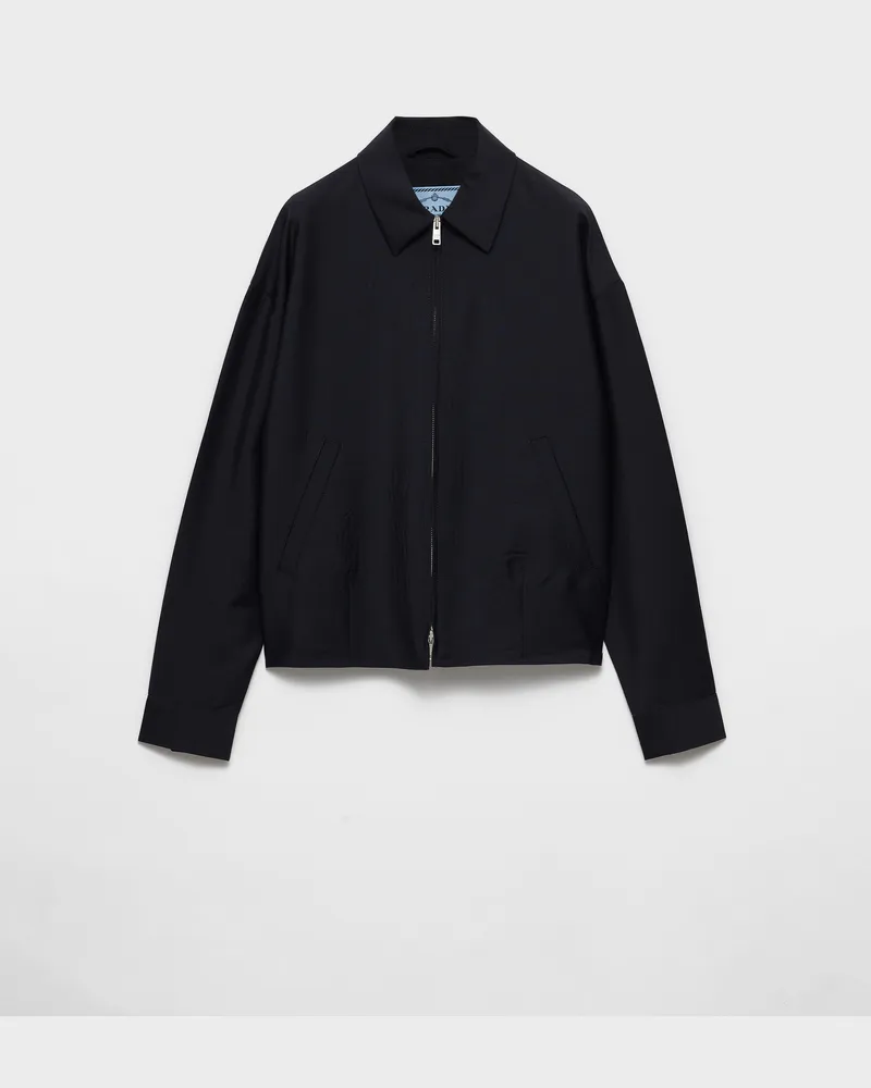 Prada Blousonjacke aus Kid Mohair Blau
