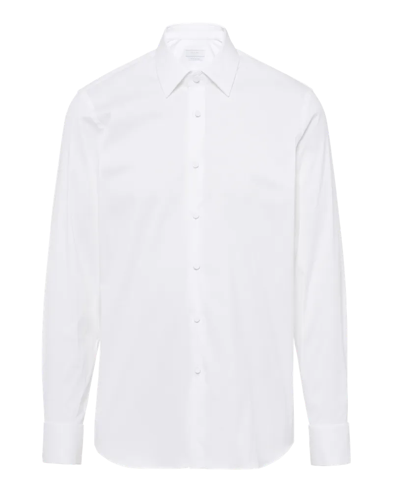 Prada Hemd aus Baumwoll-Stretch Weiss