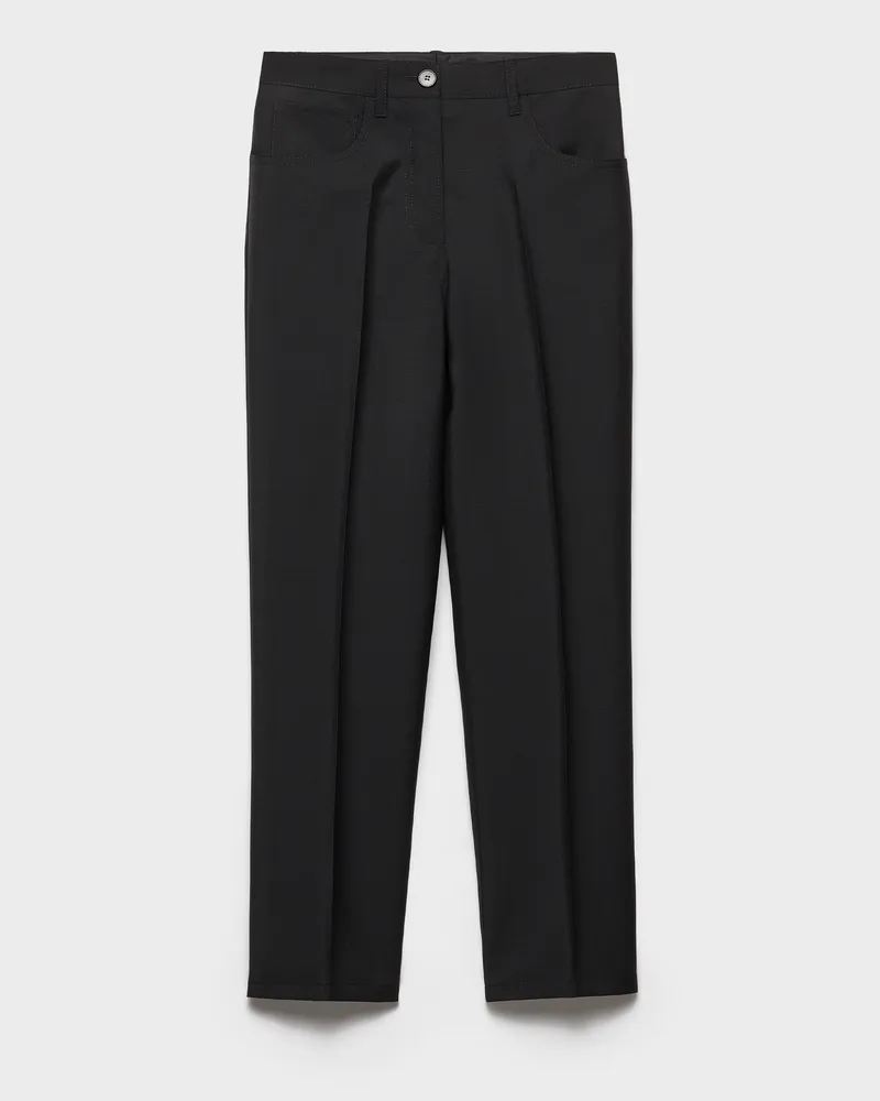 Prada Hose aus Kid Mohair Schwarz