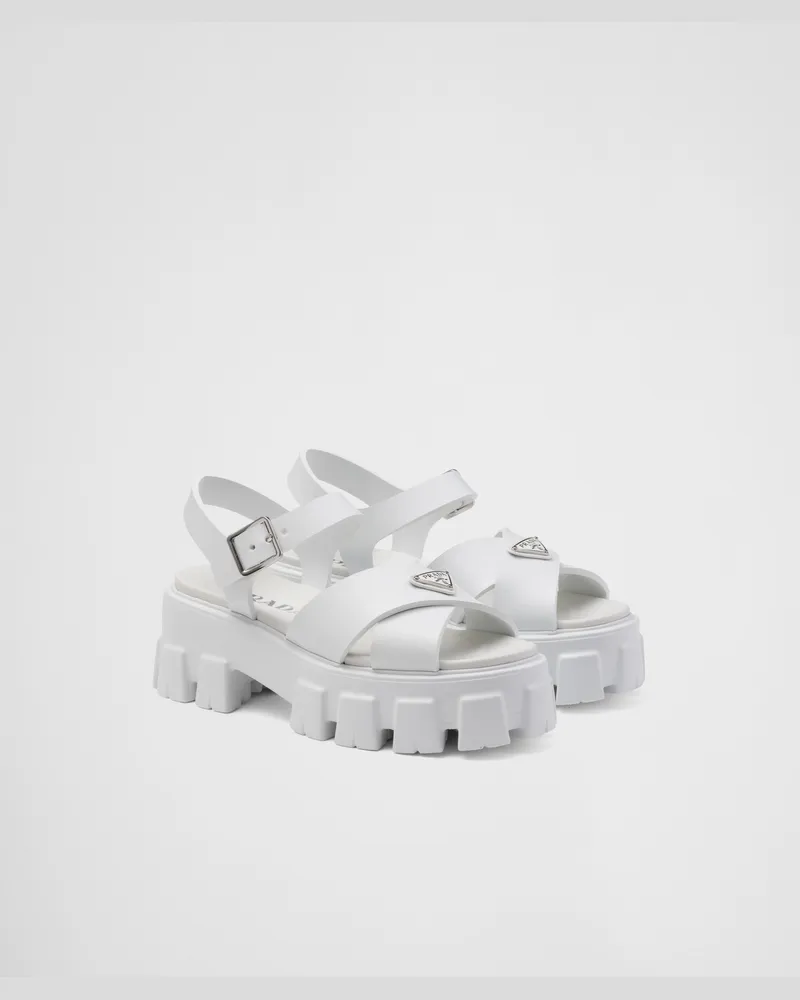 Prada Monolith Sandalen aus Gummi Weiss