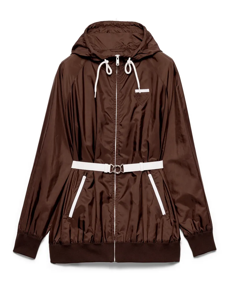 Prada Regenmantel Aus Leichtem Re-nylon, Damen, Kakaobraun, Größe Kakaobraun