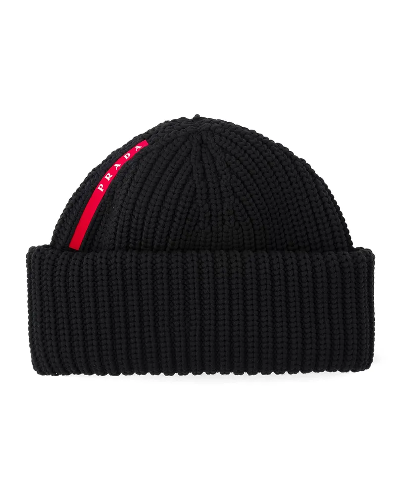 Prada Gerippte Mütze Aus Tec-rec Nylon, Damen, Schwarz, Größe Schwarz
