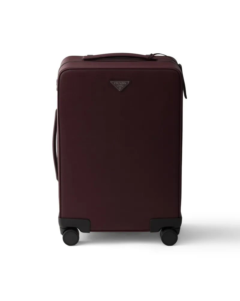 Prada Trolley Aus Saffiano-leder, , Burgunder Burgunder
