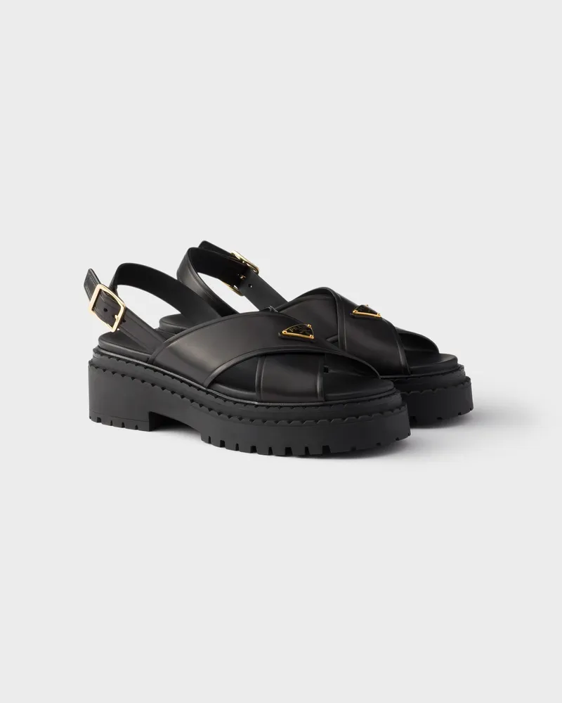 Prada Sandalen aus Leder Schwarz